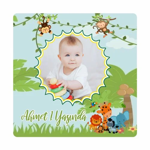 Safari Temalı Doğum Günü Magneti